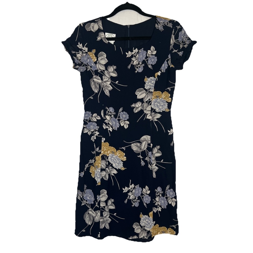 Laura Ashley Vintage 80s Floral Cap Sleeve Midi Dress Size6 Cottage Core‎ Preppy